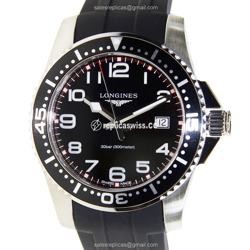 Luxurious Longines Conquest Replica in Stainless Steel, Black Dial & Quartz Movement Watch