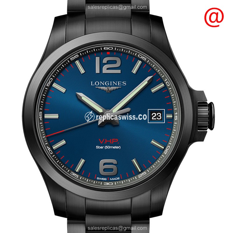 Luxurious Longines Conquest Replica in Stainless Steel, Blue Dial, Quartz Movement Watch