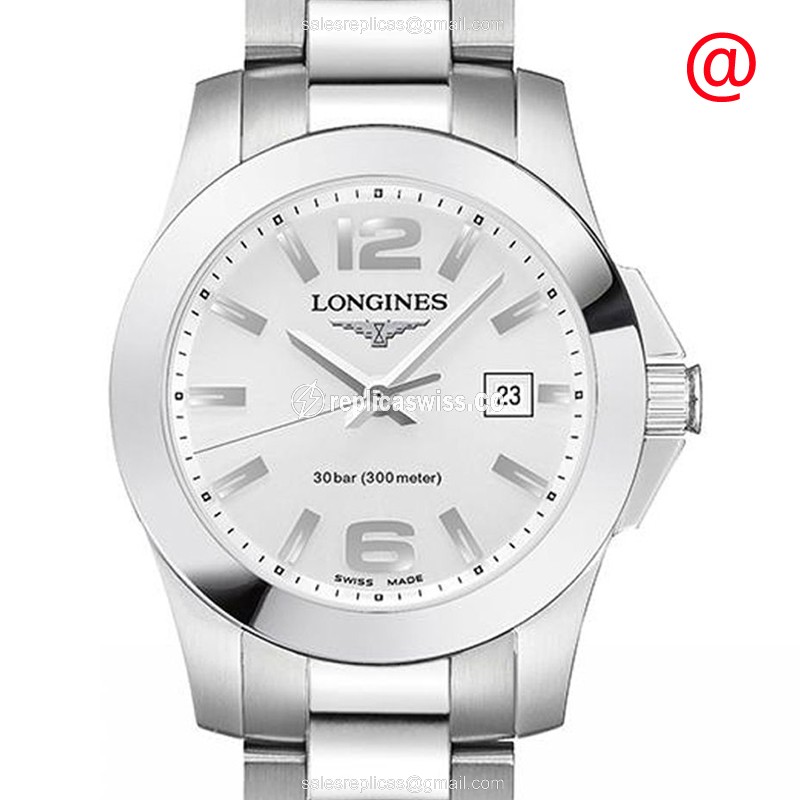 Luxurious Longines CONQUEST Replica in Stainless Steel & Silver Dial, Quartz Movement Watch
