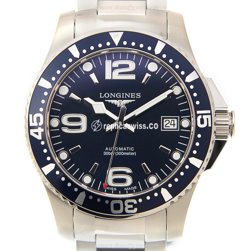 Luxurious Longines CONQUEST Replica in Stainless Steel with Automatic Movement & Blue Dial Watch