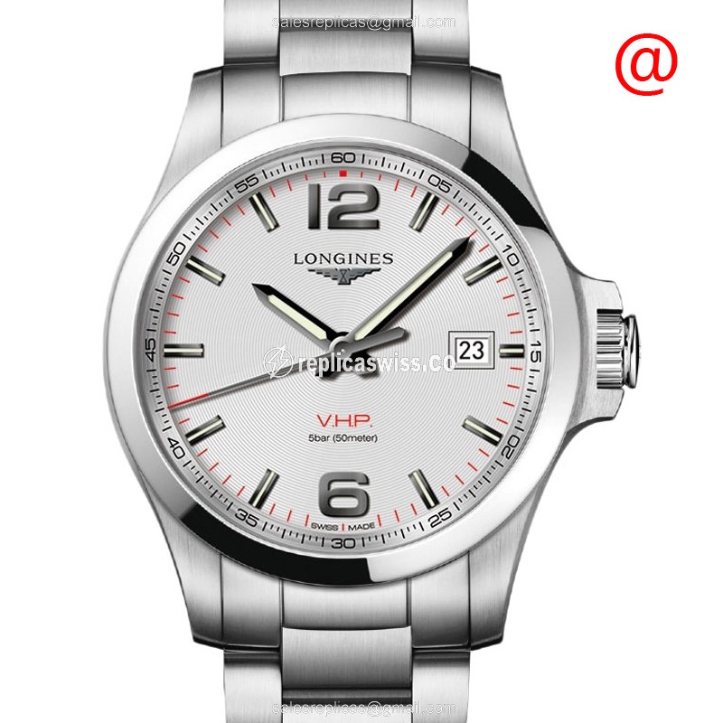 Luxurious Longines Conquest Replica, Precision Quartz Movement, Sleek Silver Dial Watch