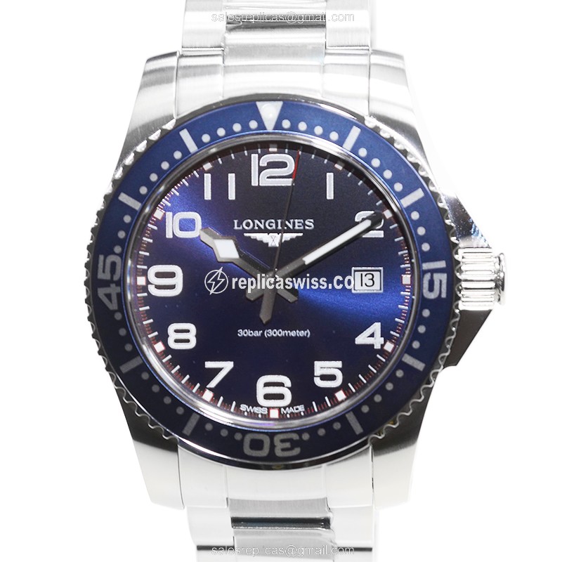 Luxurious Longines CONQUEST Replica with Blue Dial & Stainless Steel Case Watch