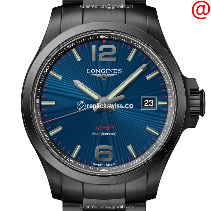 Luxurious Longines Conquest Replica with Blue Dial Stainless Steel Case Watch