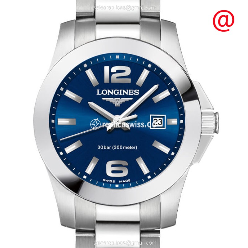 Luxurious Longines CONQUEST Replica with Blue Dial & Stainless Steel Case Watch