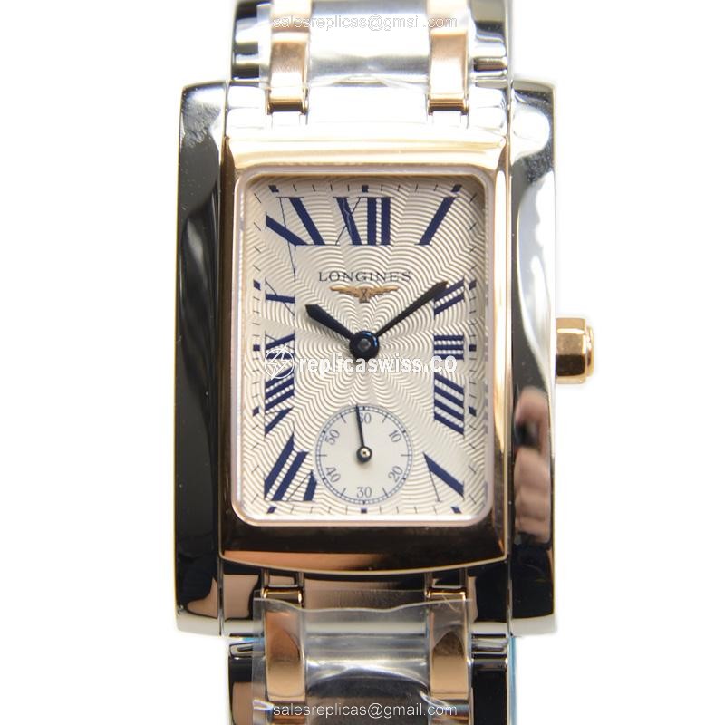 Luxurious Longines Dolce Vita Replica in 18kt Rose Gold Steel Case & Silver Dial Watch