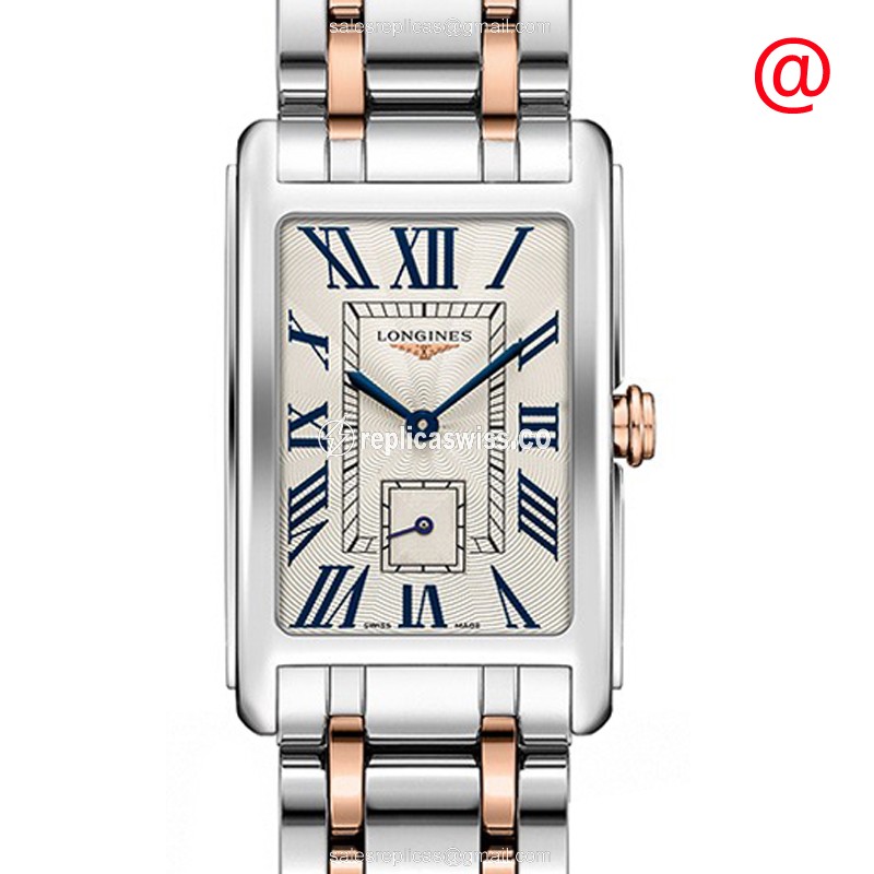 Luxurious Longines Dolce Vita Replica, Silver Dial & 18kt Gold Strap Watch