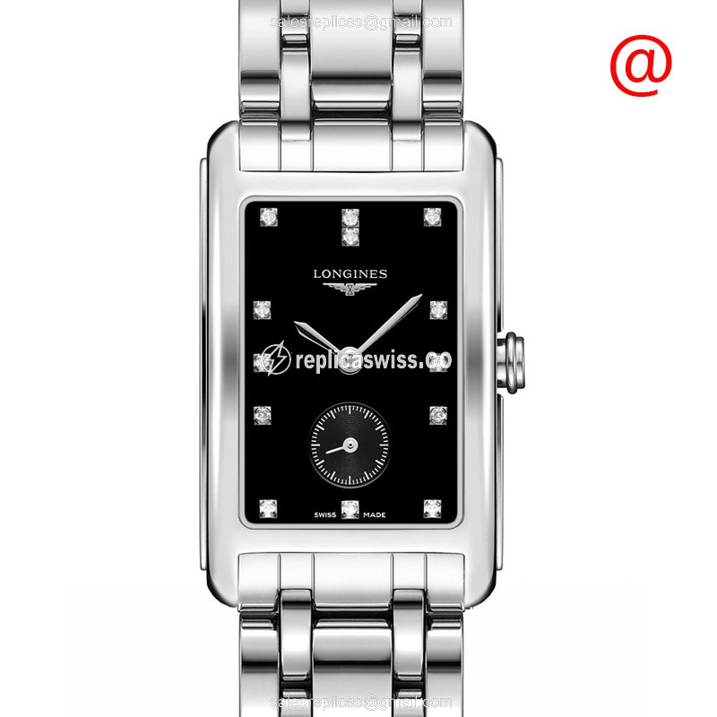 Luxurious Longines Dolce Vita Replica Watch | Black Dial | Stainless Steel Case