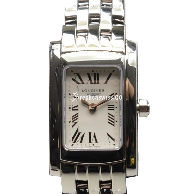 Luxurious Longines Dolce Vita Replica Watch | Swiss Quartz | Silver Steel Case & Dial