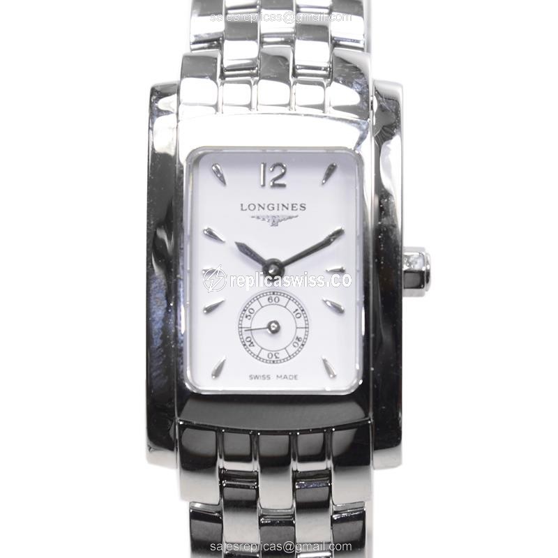 Luxurious Longines Dolce Vita Replica, White Dial, Stainless Steel Case & Silver Strap Watch
