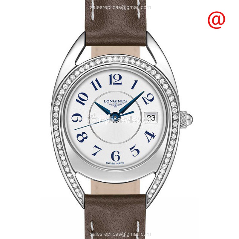 Luxurious Longines Equestrian Quartz Replica, White Dial, Diamond Bezels Watch