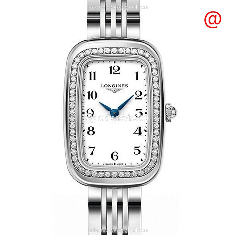Luxurious Longines Equestrian Replica in Stainless Steel, White Dial, Diamond Accents Watch