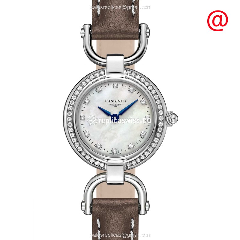 Luxurious Longines Equestrian Replica in White Dial & Stainless Steel Case with Diamond Accents