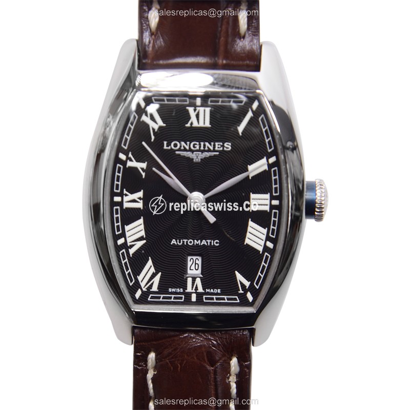 Luxurious Longines EVIDENZA Replica in Black Dial & Stainless Steel Case, Automatic Movement Watch