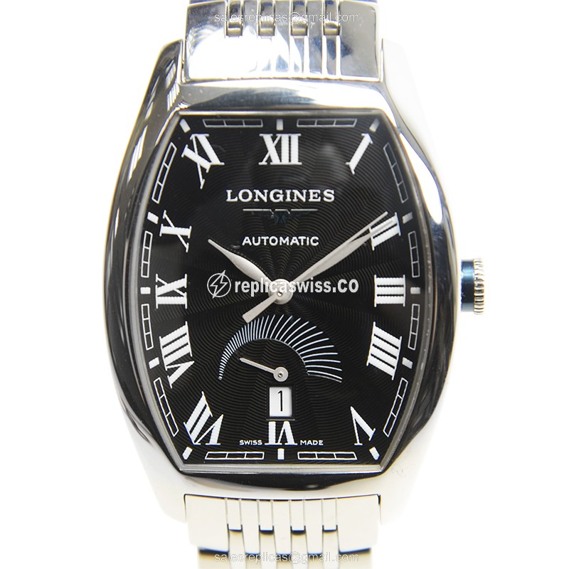 Luxurious Longines EVIDENZA Replica in Black Dial Stainless Steel Case with Automatic Movement