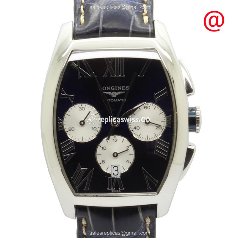 Luxurious Longines EVIDENZA Replica in Stainless Steel & Black Dial, Automatic Movement Watch