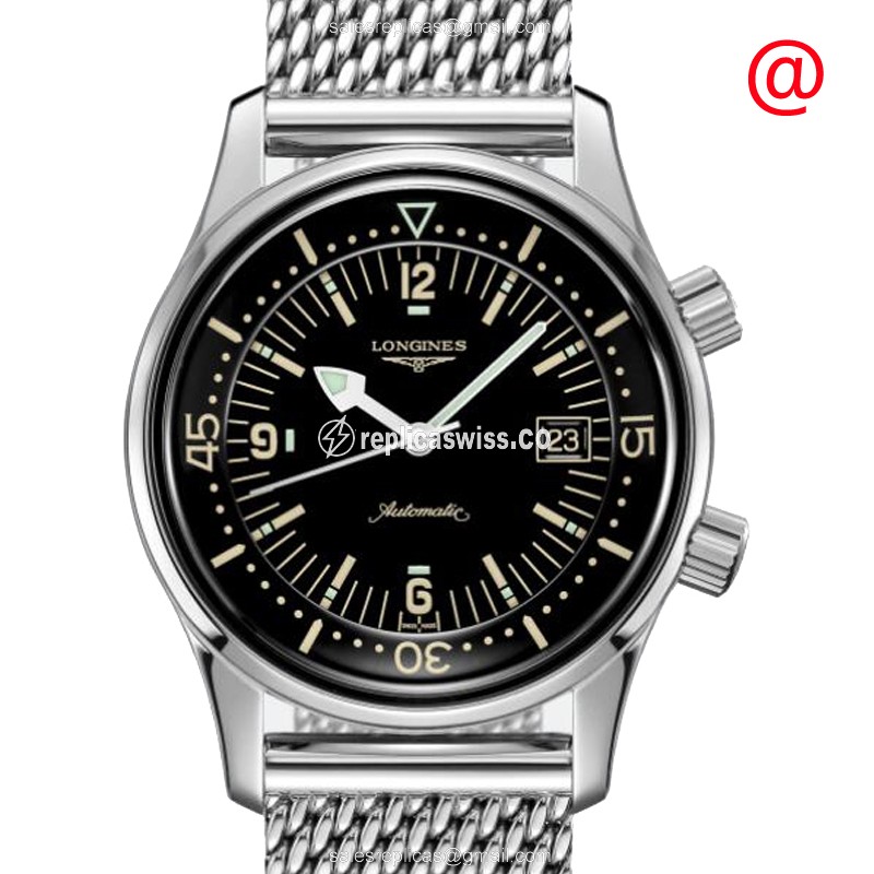 Luxurious Longines Heritage Classic Replica, Automatic Movement, Black Dial, Stainless Steel Case