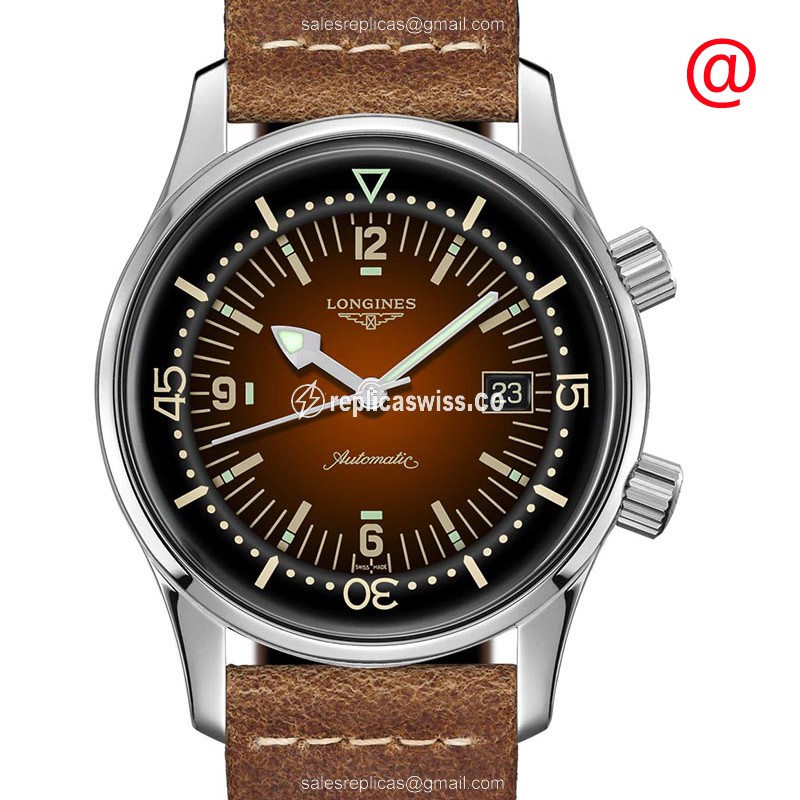 Luxurious Longines Heritage Classic Replica Watch, Automatic Movement, Brown Dial & Brown Leather