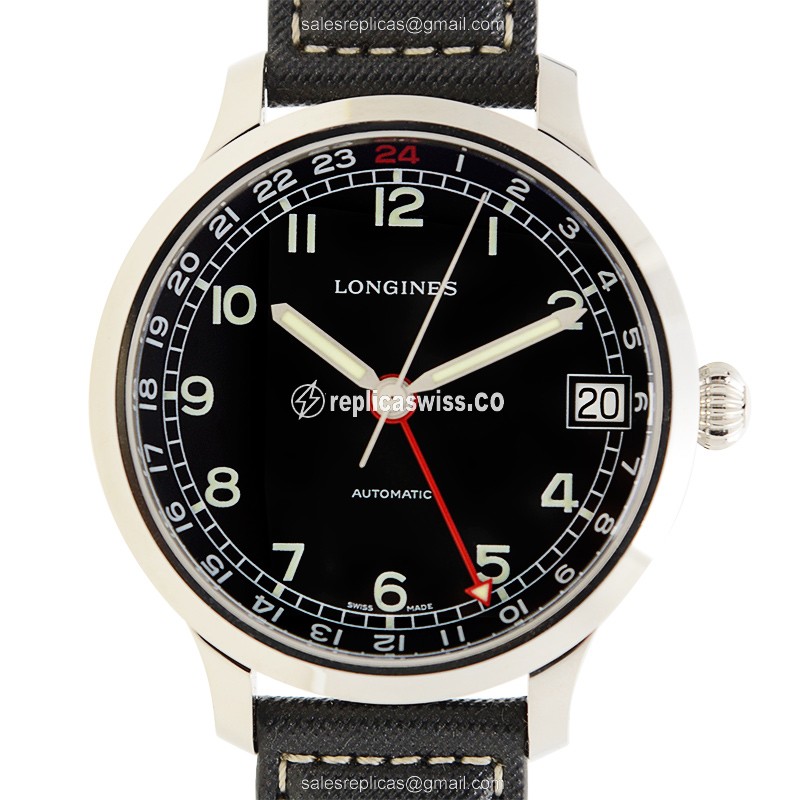 Luxurious Longines Heritage Replica in Black Dial & Stainless Steel Case, Automatic Movement Watch