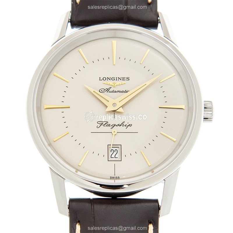 Luxurious Longines Heritage Replica in Stainless Steel, Automatic Movement & Silver Dial Watch