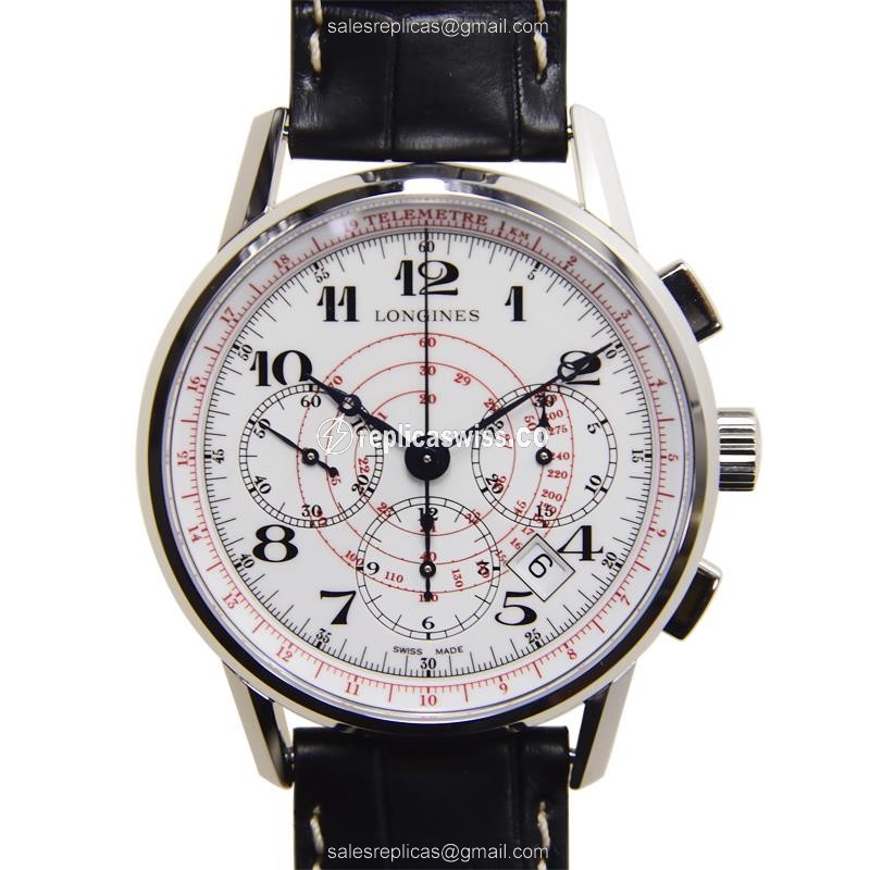 Luxurious Longines Heritage Replica in Stainless Steel, Automatic Movement & White Dial Watch
