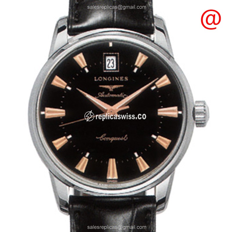 Luxurious Longines Heritage Replica in Stainless Steel Case, Automatic Movement, Black Dial Watch