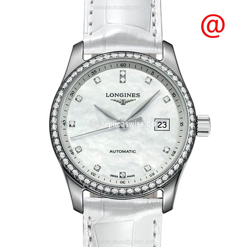 Luxurious Longines L2.257.0.87.2 Replica Watch with White Dial & Alligator Strap