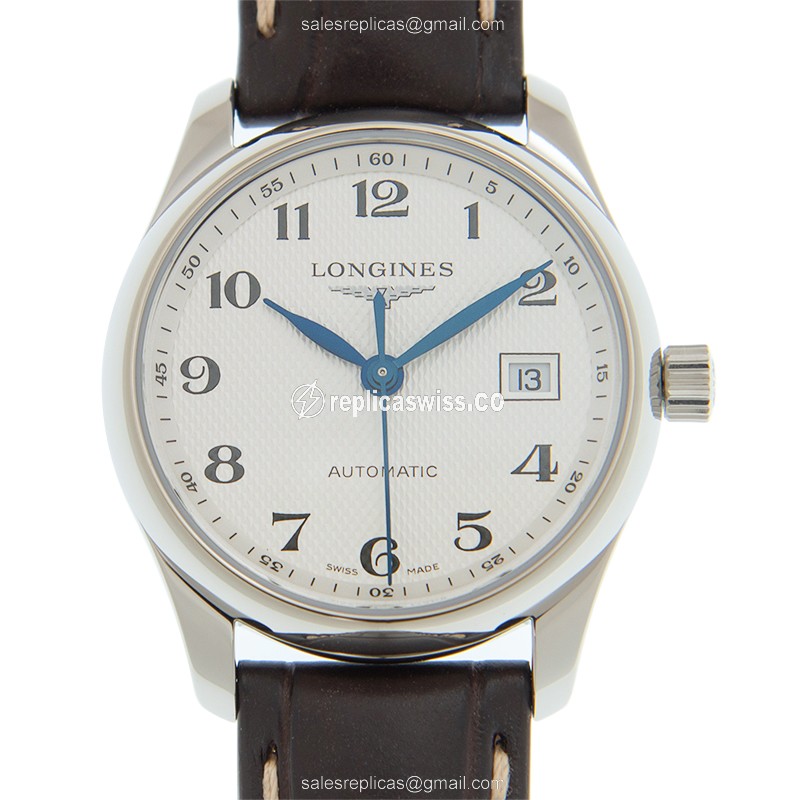 Luxurious Longines L2.257.4.78.3 Replica in Stainless Steel with Automatic Movement White Dial