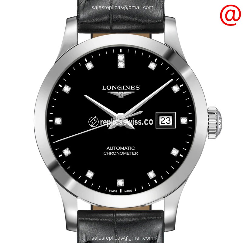 Luxurious Longines L2.321.4.57.2 Replica Watch in Black Dial & Stainless Steel Case
