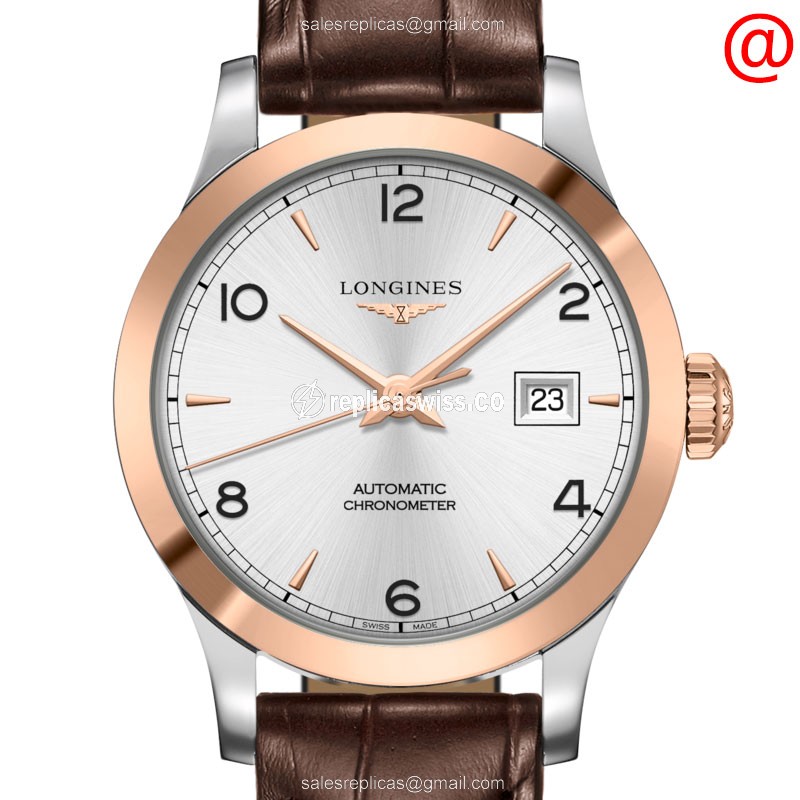 Luxurious Longines L2.321.5.76.2 Replica in 18kt Rose Gold & Steel, Automatic Movement & Silver