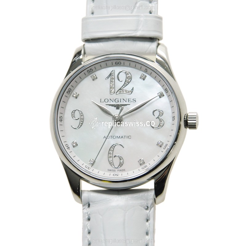 Luxurious Longines L2.518.4.88.2 Replica Watch: Automatic, White Dial & Stainless Steel Case