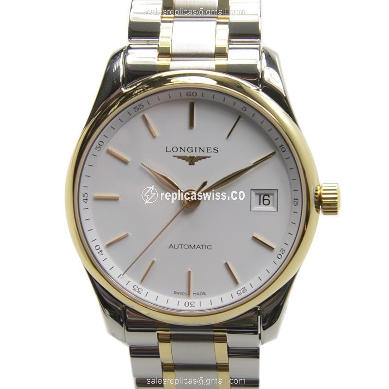 Luxurious Longines L2.518.5.12.7 Replica Watch: Automatic Movement, White Dial, 18kt Steel Case &