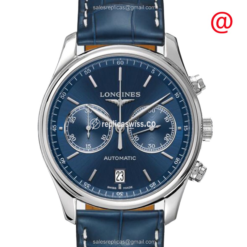 Luxurious Longines L2.629.4.92.0 Replica Watch | Automatic Movement, Blue Dial & Alligator Strap