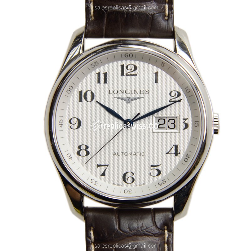 Luxurious Longines L2.648.4.78.3 Replica Watch: Automatic Movement, Silver Dial, Brown Alligator