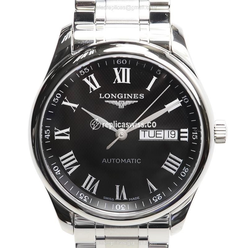 Luxurious Longines L2.755.4.51.6 Master Replica, Automatic Movement, Black Dial, Stainless Steel