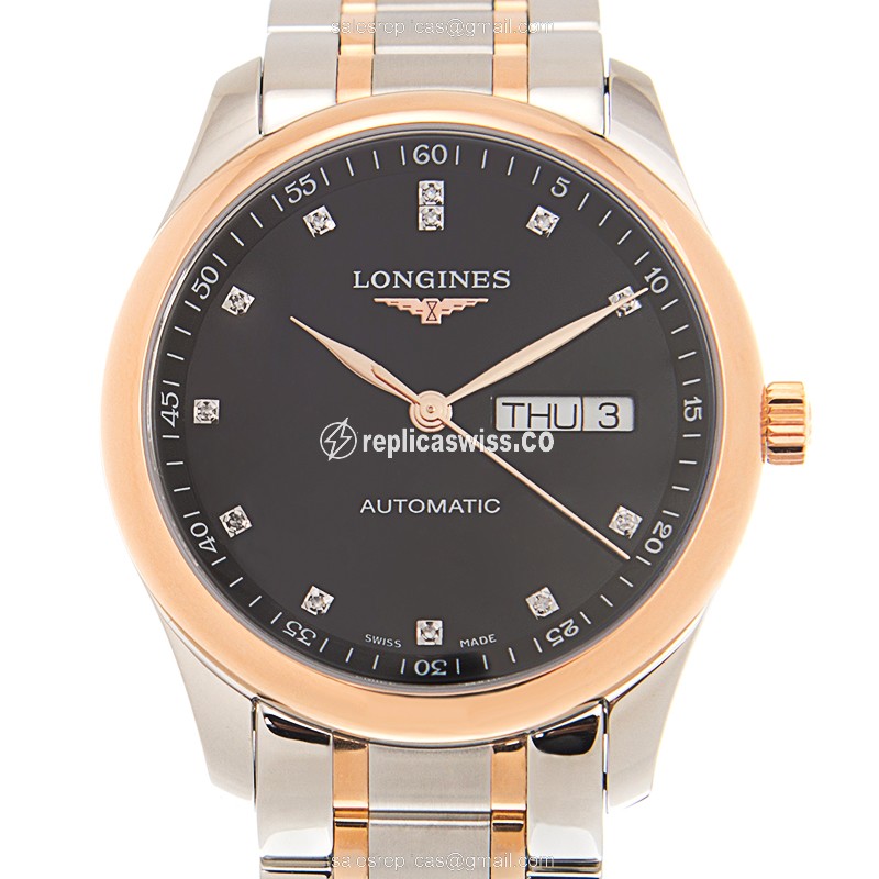 Luxurious Longines L2.755.5.59.7 Replica Watch | Automatic Movement, 18kt Steel Case & Black Dial