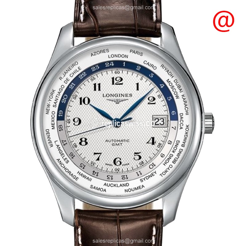 Luxurious Longines L2.802.4.70.5 Replica Watch | Automatic Movement, Silver Dial & Brown Alligator
