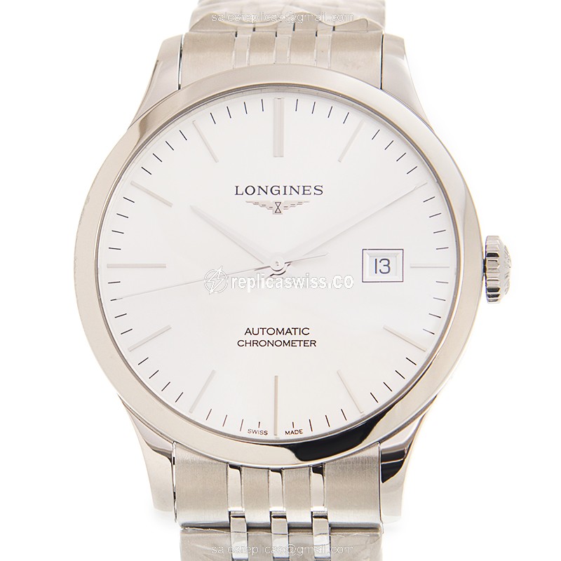 Luxurious Longines L2.821.4.72.6 Replica with Automatic Movement Polished Silver Steel Case