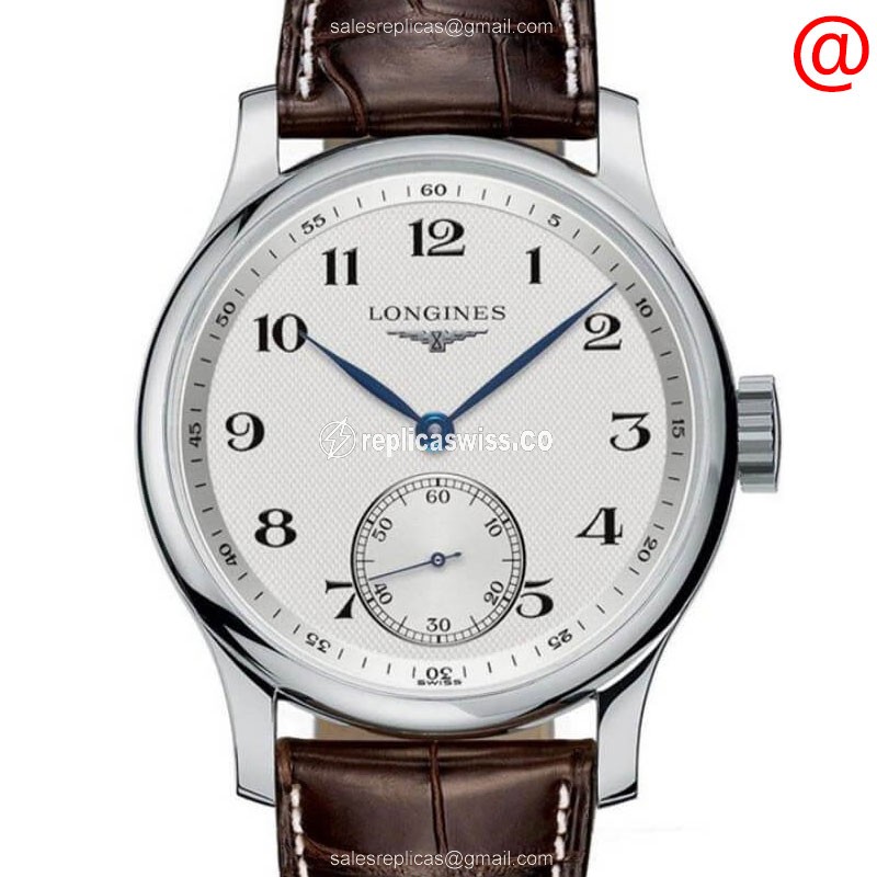 Luxurious Longines L2.840.4.78.3 Replica with Silver Dial & Alligator Brown Strap Watch