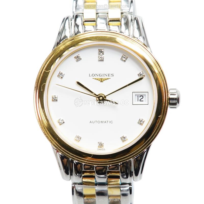 Luxurious Longines L4.274.3.27.7 Replica in White Dial & PVD Gold Case Watch