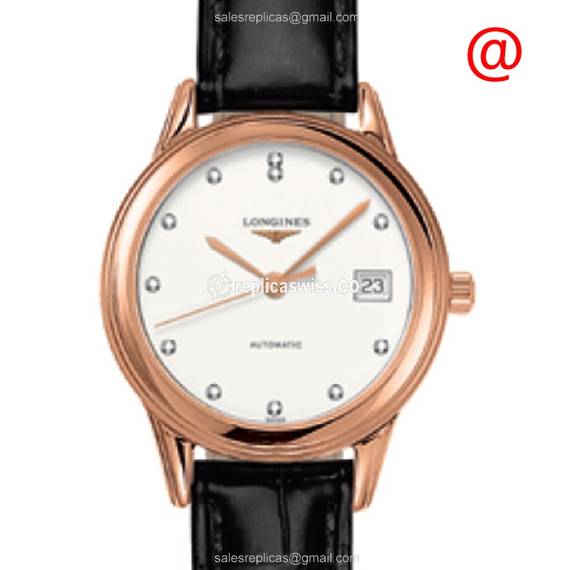 Luxurious Longines L4.274.8.27.2 Replica in 18kt Gold, Automatic Movement & White Dial Watch