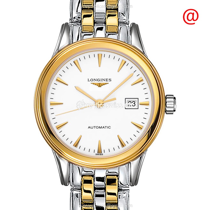 Luxurious Longines L4.374.3.22.7 Replica in White Dial & Exquisite Gold-Plated Case Watch