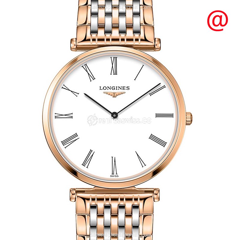 Luxurious Longines L4.709.1.21.7 Replica in 18kt Rose Gold, White Dial, Sapphire Crystal Watch