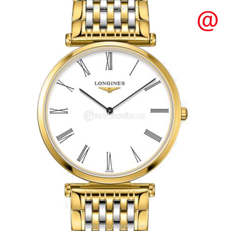 Luxurious Longines L4.709.2.21.7 Replica in 18kt Gold & Steel, White Dial & Sapphire Crystal Watch