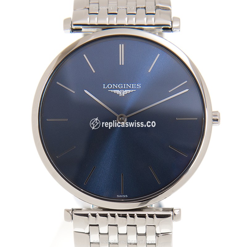Luxurious Longines L4.755.4.95.6 LA GRANDE Replica with Blue Dial & Stainless Steel Case Watch