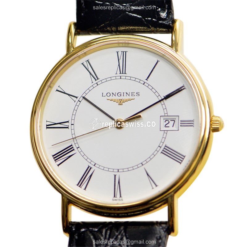 Luxurious Longines L4.790.2.11.2 Quartz Replica in 18kt Rose Gold & Stainless Steel, White Dial &
