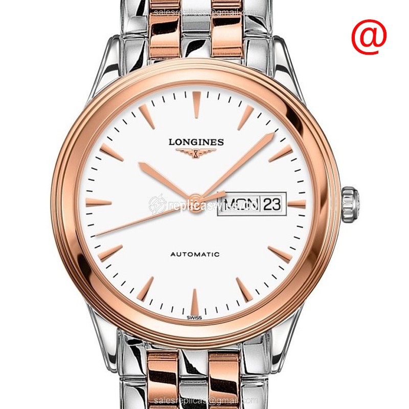 Luxurious Longines L4.899.3.92.7 Replica with White Dial 18kt Steel Case Watch