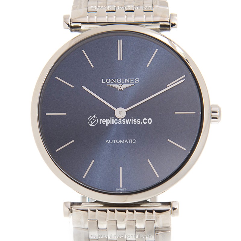 Luxurious Longines L4.908.4.95.6 Replica Watch: Blue Dial, Stainless Steel Case & Automatic Movement