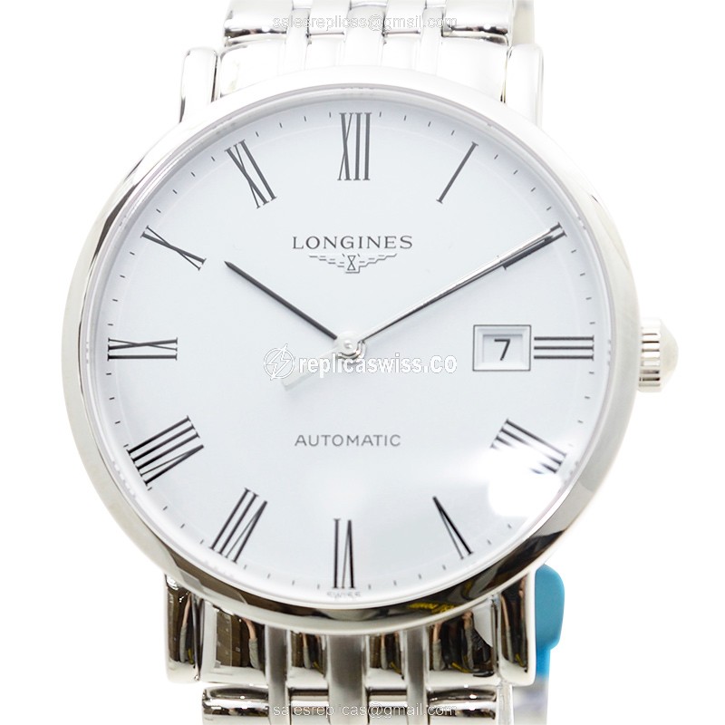 Luxurious Longines L4.910.4.11.6 Replica with White Dial Stainless Steel Case Watch