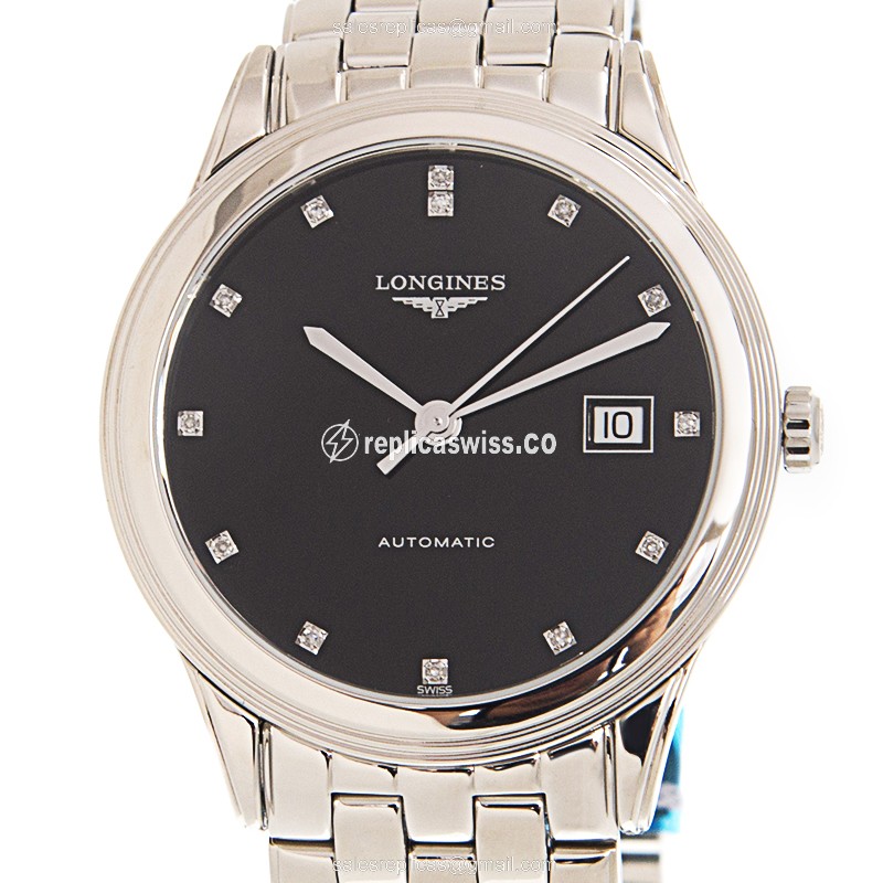Luxurious Longines L4.974.4.57.6 Replica Watch | Automatic | Black Dial, Steel Case