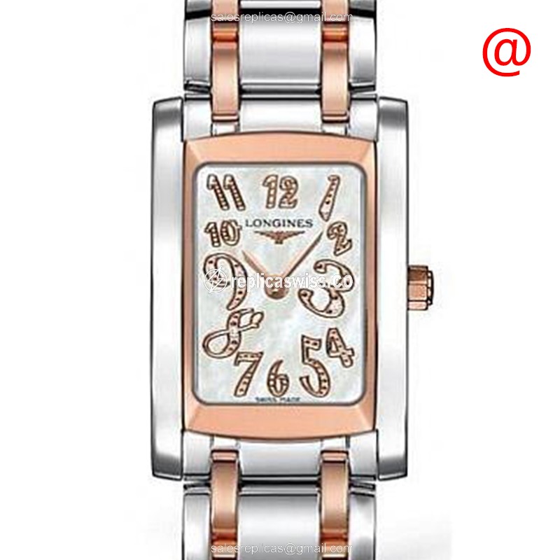 Luxurious Longines L5.502.5.97.7 Dolce Vita Replica in 18kt Rose Gold & Steel, White Dial &